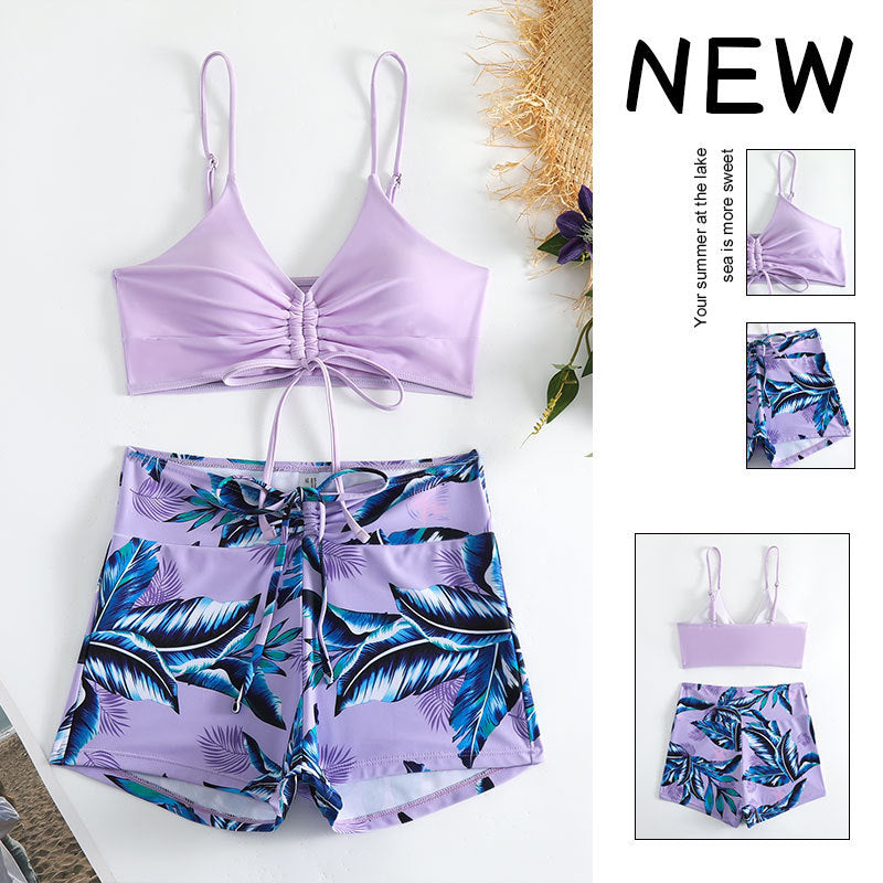Damen Sportliches Bikini-Set mit Blumenmuster und verstellbaren Trägern Echo Archiv