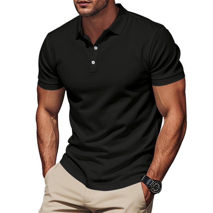 Herren Kurzarm Poloshirt aus atmungsaktivem Baumwollmix mit modernem Kragen Echoarchiv