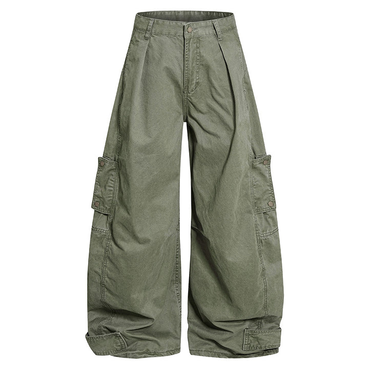 Damen weite Cargo‑Culotte‑Hose mit hoher Taille, Ballon‑Bein und aufgesetzten Klappentaschen Echoarchiv