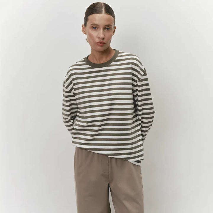 Damen Lässiges gestreiftes Langarmshirt Echo Archiv