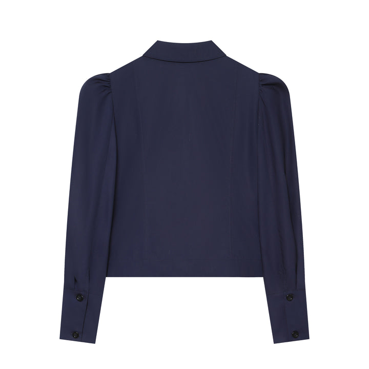 Damen Cropped‑Blousonjacke mit Puffärmeln, Hemdkragen und taillierter Silhouette Echo Archiv