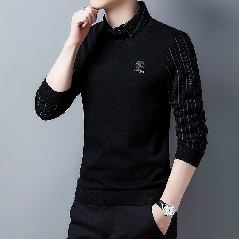 Herren eleganter Strickpullover mit hochwertiger Struktur und modischem Stehkragen Echoarchiv