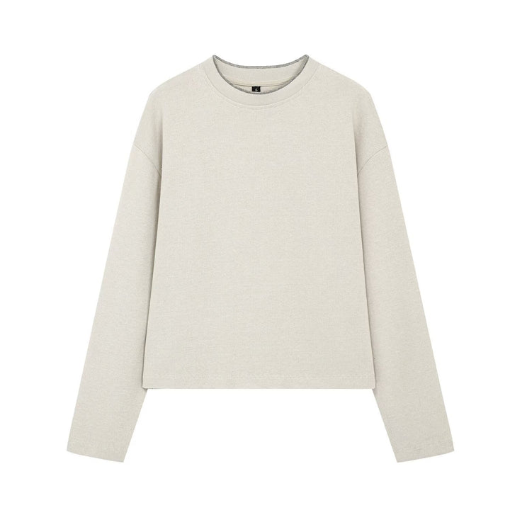 Damen Boxy-Rippstrick-Pullover mit Rundhalsausschnitt Echoarchiv