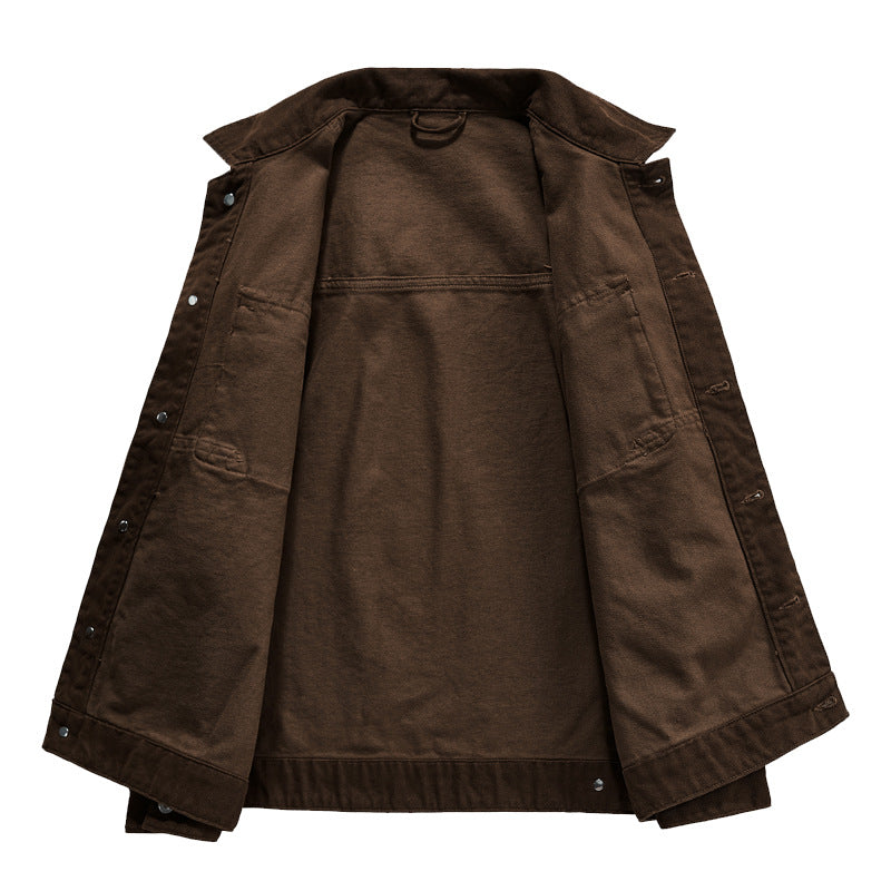 Herren nan kurze Worker-Jacke aus heavy-twill mit aufgesetzten Klappentaschen, schrägen Eingrifftaschen und verstärkten Nähten Echo Archiv