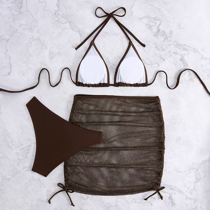 Damen Triangel-Bikini-Set mit verstellbarem Rock Echo Archiv