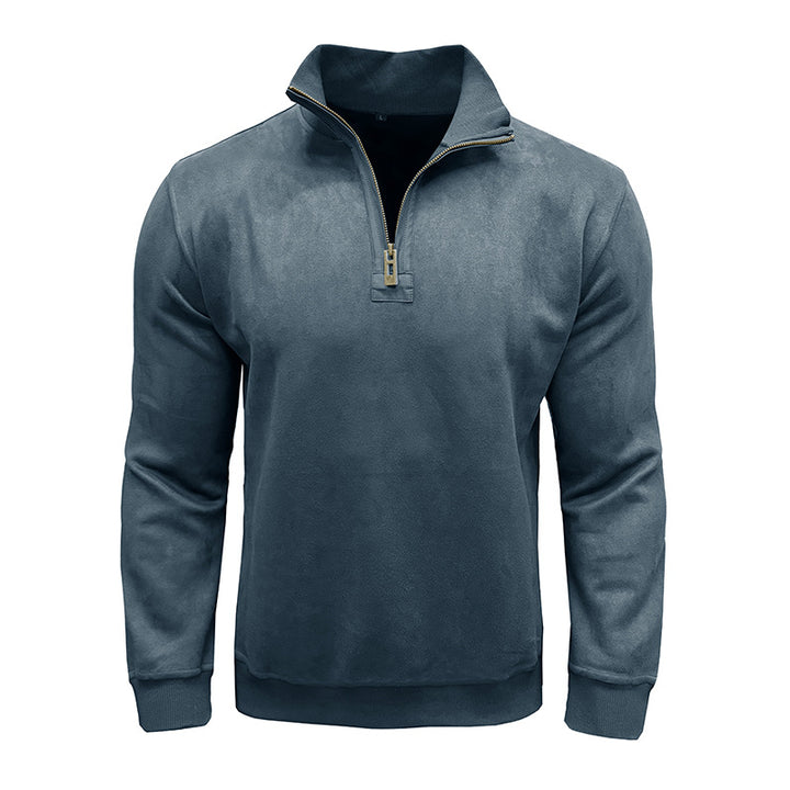 Herren Fleece Pullover mit Stehkragen Echoarchiv