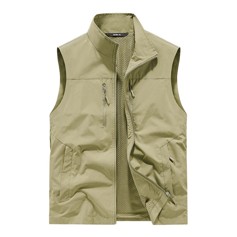 Herren Leichte Outdoorweste mit Mesh-Innenfutter und Multifunktionstaschen Echoarchiv