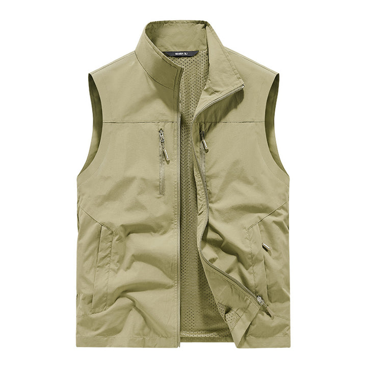 Herren Leichte Outdoorweste mit Mesh-Innenfutter und Multifunktionstaschen Echoarchiv