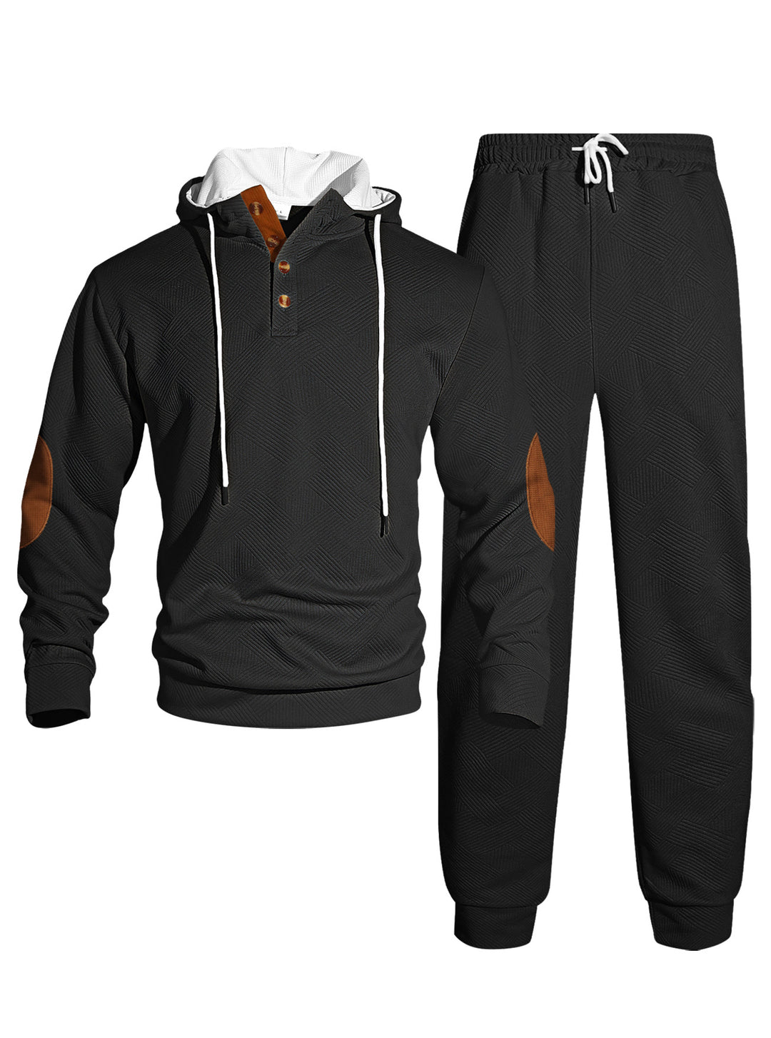 Herren modernes Sweatshirt- und Jogginganzug-Set mit stylischem Knopfverschluss Echoarchiv