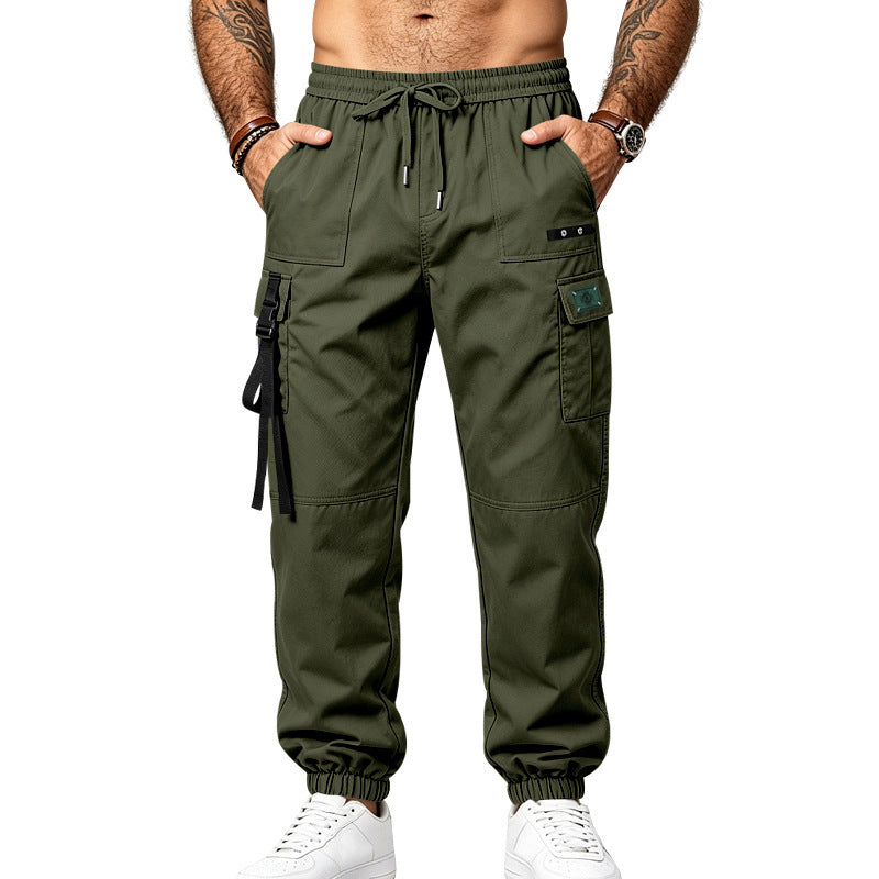 Herren Multifunktionale Cargo-Jogginghose mit Elastikbund, Gurt- und Taschen-Details Echoarchiv