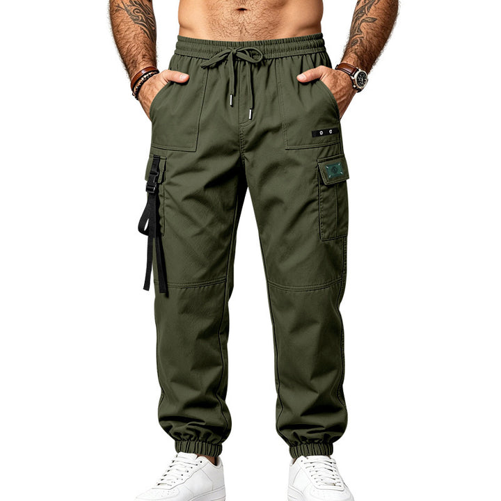 Herren Multifunktionale Cargo-Jogginghose mit Elastikbund, Gurt- und Taschen-Details Echoarchiv