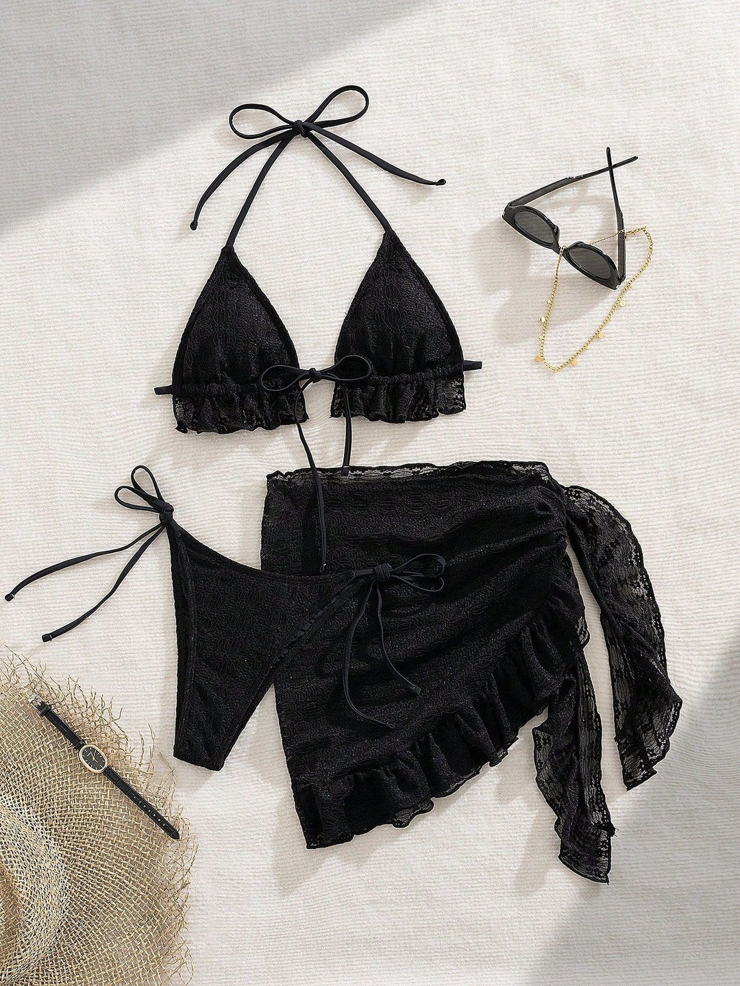 Damen Bikini-Set mit raffinierten Rüschendetails und elegantem Wickelrock Echo Archiv