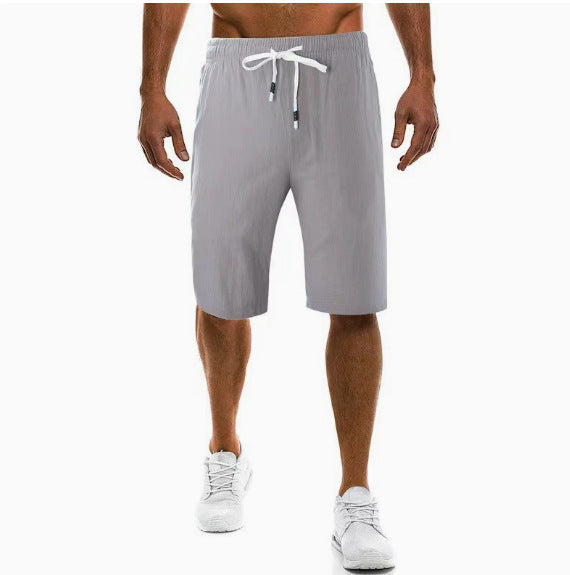 Herren nan leichte Leinenhose mit elastischem Bund weites Bein und seitlichen Eingrifftaschen Echo Archiv