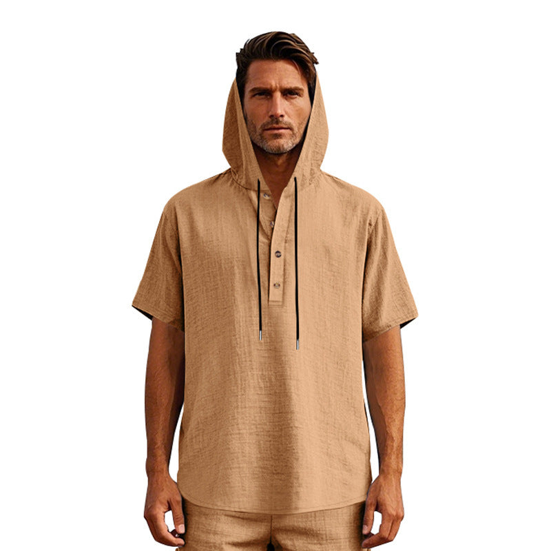 Herren Urbaner Kapuzenshirt mit Knopfleiste und atmungsaktivem Stoff Echoarchiv