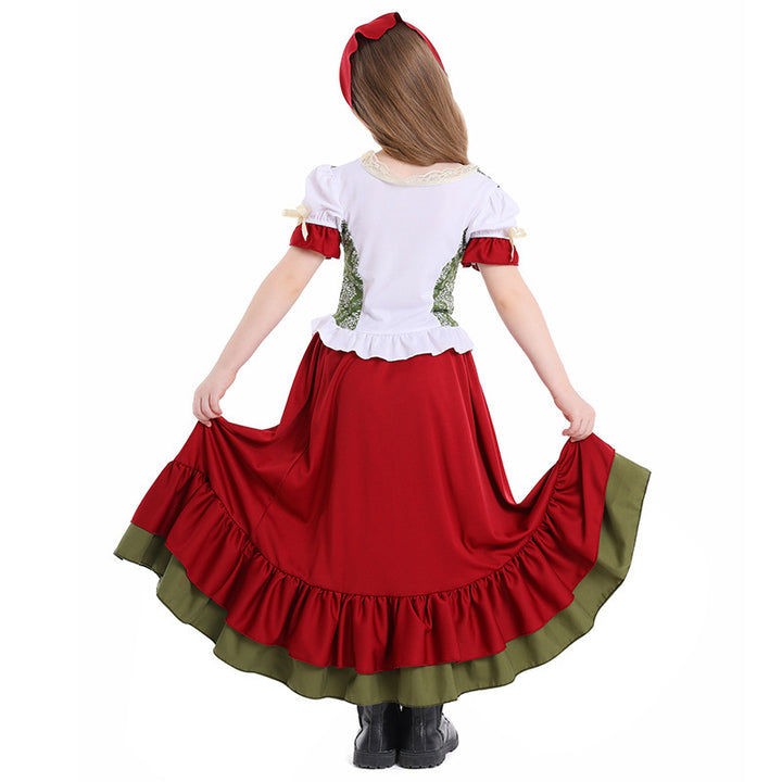Damen nan traditionelles Trachtenkostüm Dirndl-Set mit geschnürtem Mieder und vollem Stufenrock Echo Archiv
