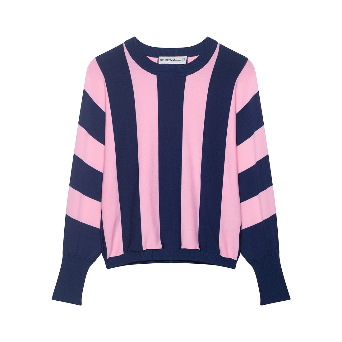 Damen Oversize-Strickpullover mit breiten Blockstreifen und überschnittener Schulter Echoarchiv
