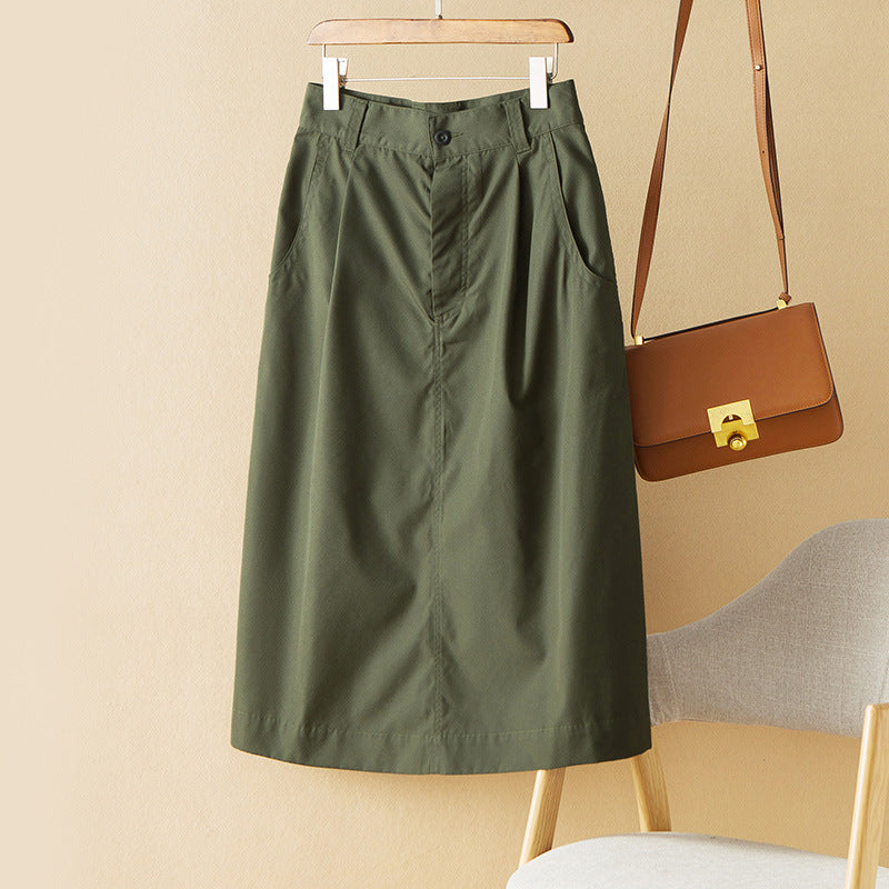 Damen Taillenhoher Midirock mit Eingrifftaschen, mittiger Naht und A‑Linie Echo Archiv