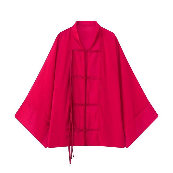 Damen Oversized Kimono-Cape mit traditionellen Knebelverschlüssen Echo Archiv