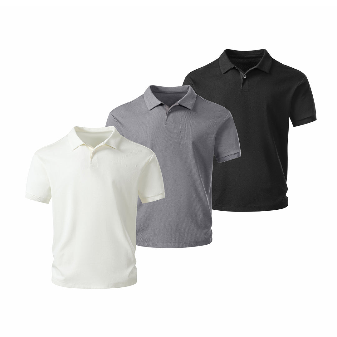 Herren Thermoregulierendes Piqué-Poloshirt mit feiner Struktur und Kurzarm Echo Archiv