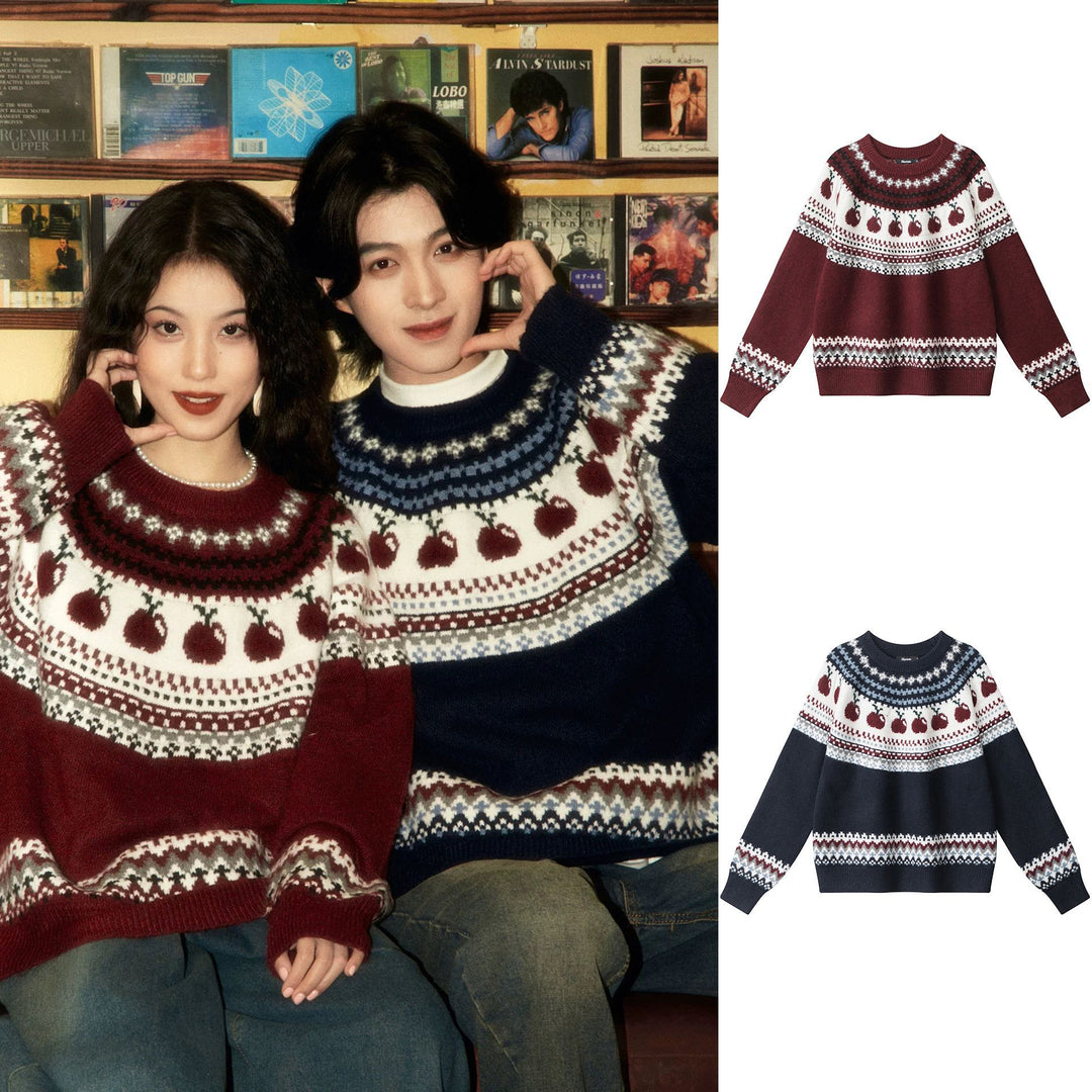Damen Gemusterter Strickpullover Echoarchiv