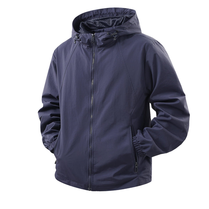 Herren Leichte atmungsaktive Kapuzen-Windjacke mit Mesh-Innenfutter und Reißverschlusstaschen Echo Archiv