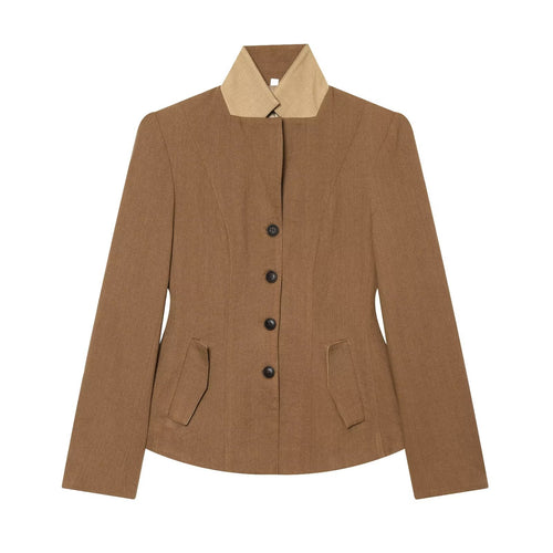 Damen Taillierter Blazer mit Stehkragen figurformenden Abnähern und Pattentaschen Echo Archiv