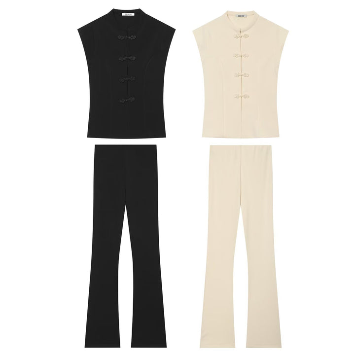 Damen Hochtaillierte Jersey‑Schlaghose mit elastischem Bund Echo Archiv