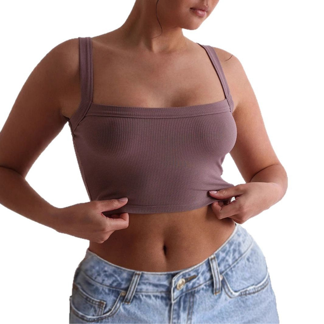 Damen Crop-Top mit quadratischem Ausschnitt und elastischem Material Echo Archiv