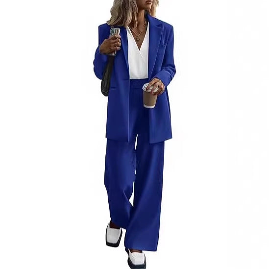 Damen Oversize-Hosenanzug mit Longblazer und weiter Bundfaltenhose – Avérine
