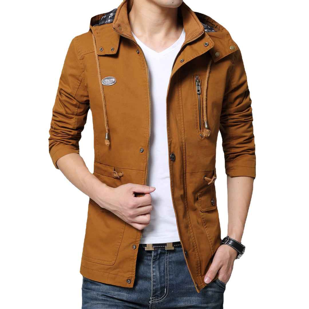 Herren Baumwollparka mit Kapuze, Kordelzug und Multifunktions‑Taschen – Taviero