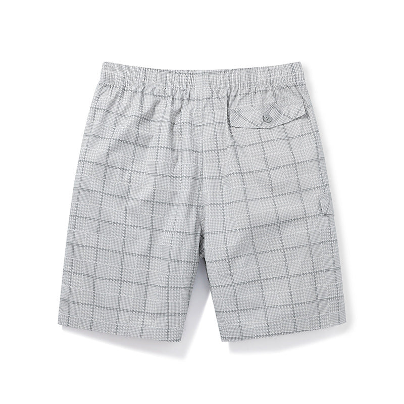 Herren lässige Karoshorts mit elastischem Bund und praktischen Seitentaschen Echoarchiv