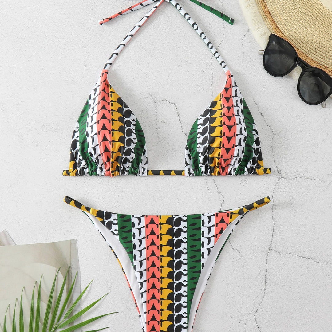 Damen Triangel-Bikini mit modischem Muster Echo Archiv