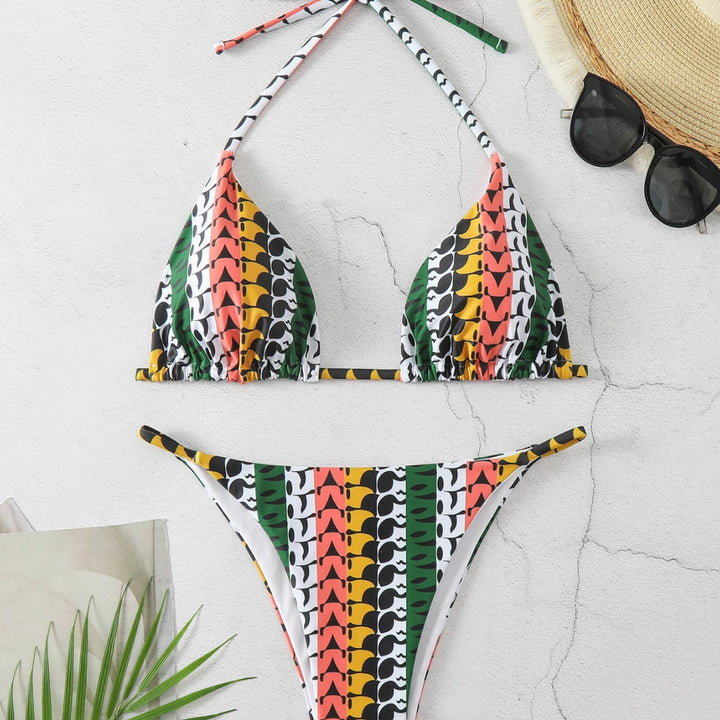Damen Triangel-Bikini mit modischem Muster Echo Archiv