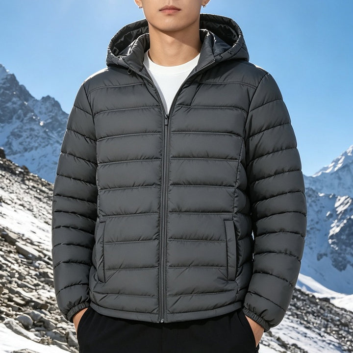 Herren Wattierte leichte Kapuzensteppjacke mit Thermofüllung und durchgehendem Reißverschluss Echo Archiv