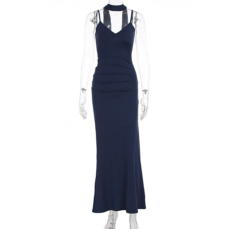 Damen Maxikleid mit figurbetontem Schnitt und elegantem Stehkragen Echo Archiv