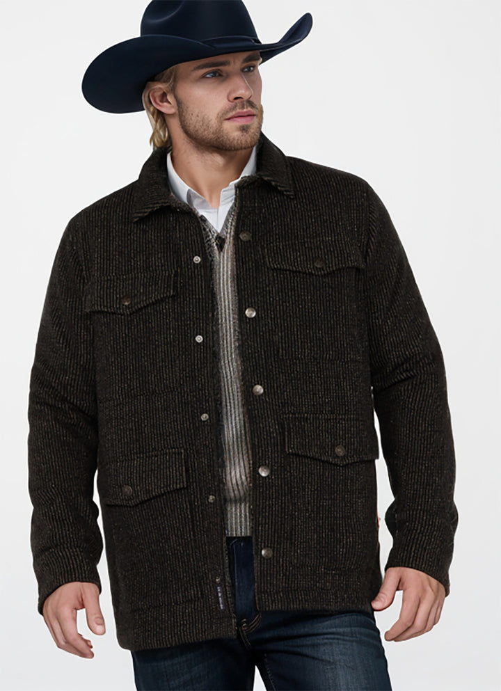Herren robuste Baumwolljacke im lässigen Design mit aufgesetzten Taschen Echoarchiv