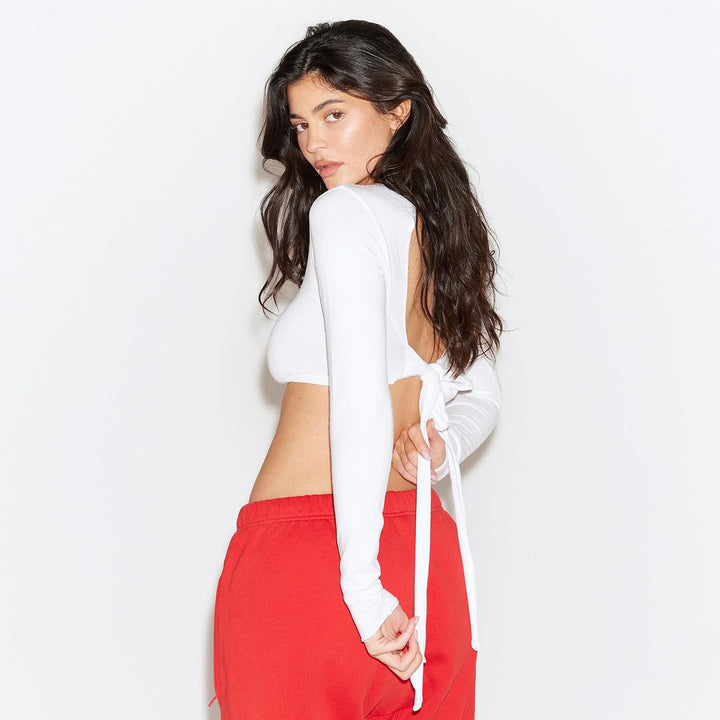 Damen Langarm Cropped Top Echo Archiv