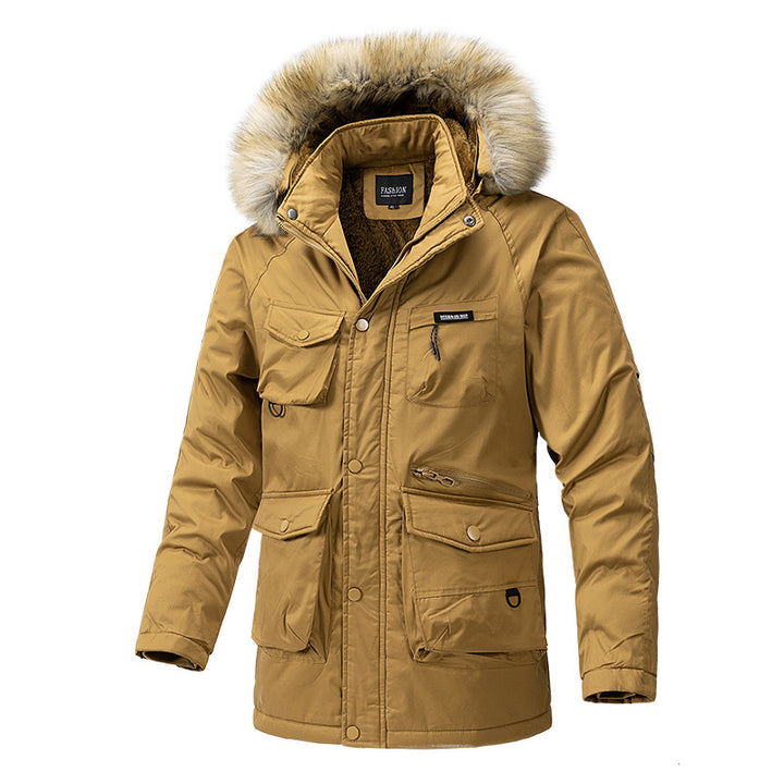 Herren isolierte Winterjacke mit abnehmbarer Kapuze und vielen Taschen Echoarchiv