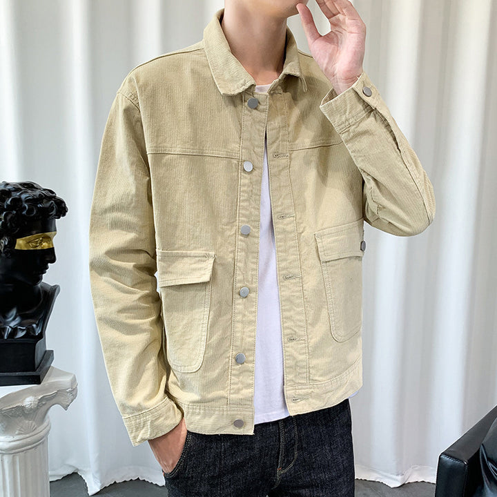 Herren Cordjacke im Overshirt‑Style mit aufgesetzten Pattentaschen – Taviero