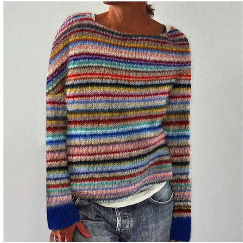 Damen nan Norwegerpullover aus Wollmix mit Rundhalsausschnitt und traditionellem Fair-Isle-Yoke Echo Archiv
