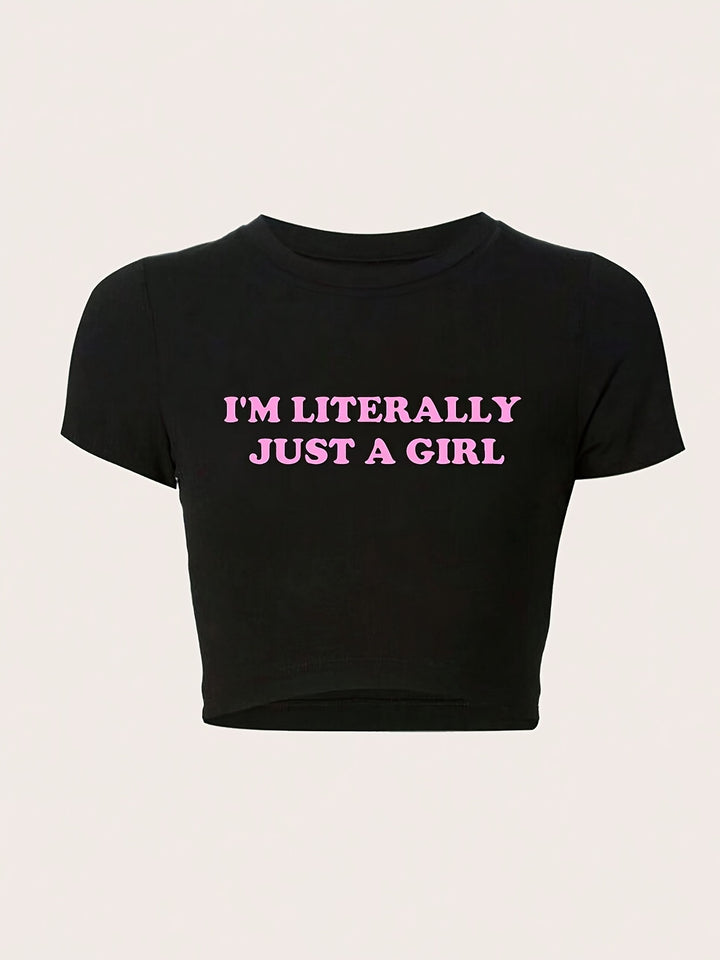 Damen Crop-T-Shirt mit fröhlichem Kirschmotiv Echo Archiv