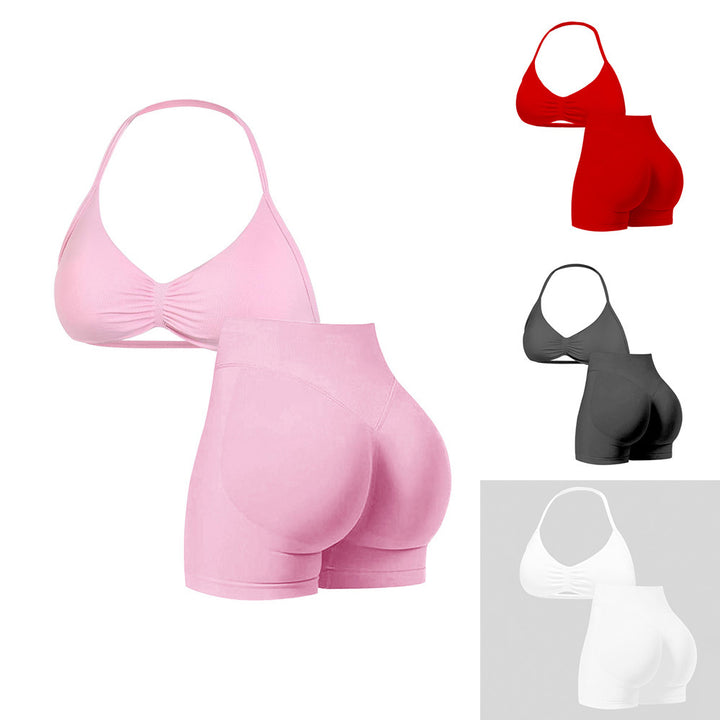 Damen Sport-Bikini-Oberteil mit hoch geschnittenen Shorts und nahtlosem Design Echo Archiv