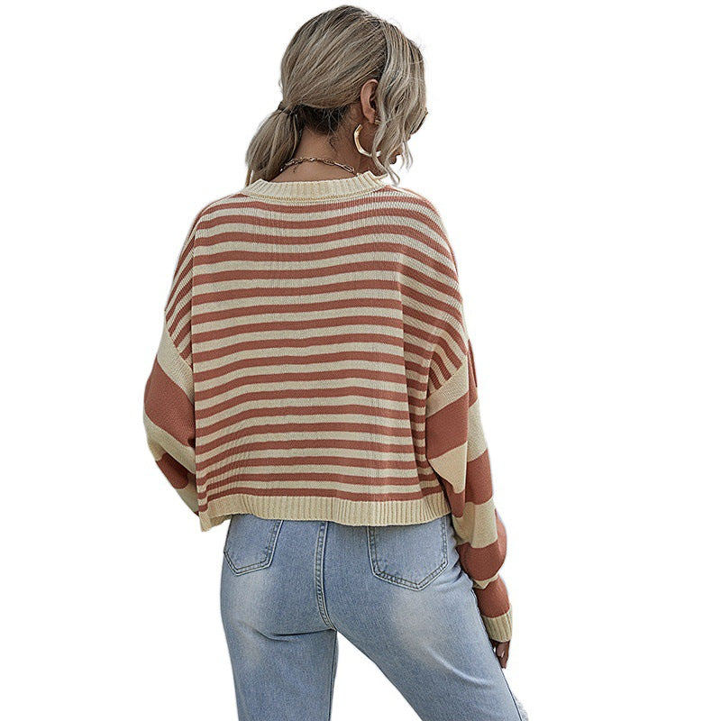 Damen Lässiger gestreifter Pullover Echo Archiv