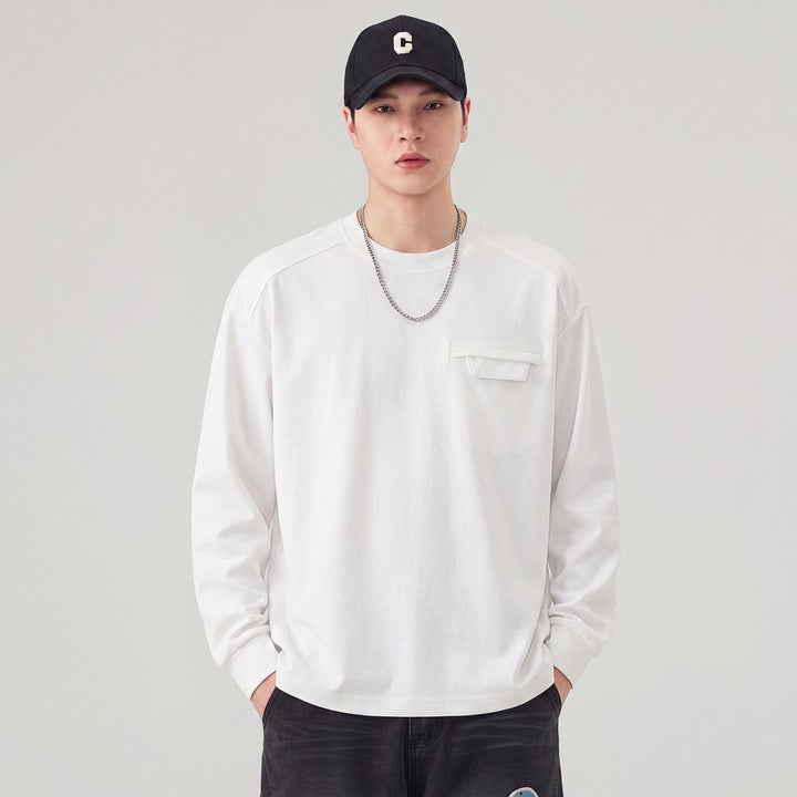 Herren Oversize Sweatshirt mit Brustklappe und Raglanärmeln Echoarchiv