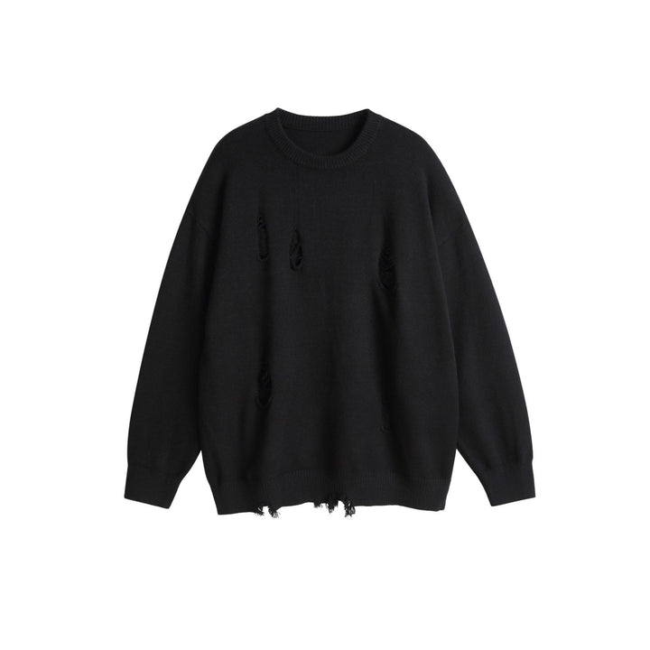 Unisex Oversize Strickpullover mit Destroyed-Detail und Rippbündchen Echoarchiv