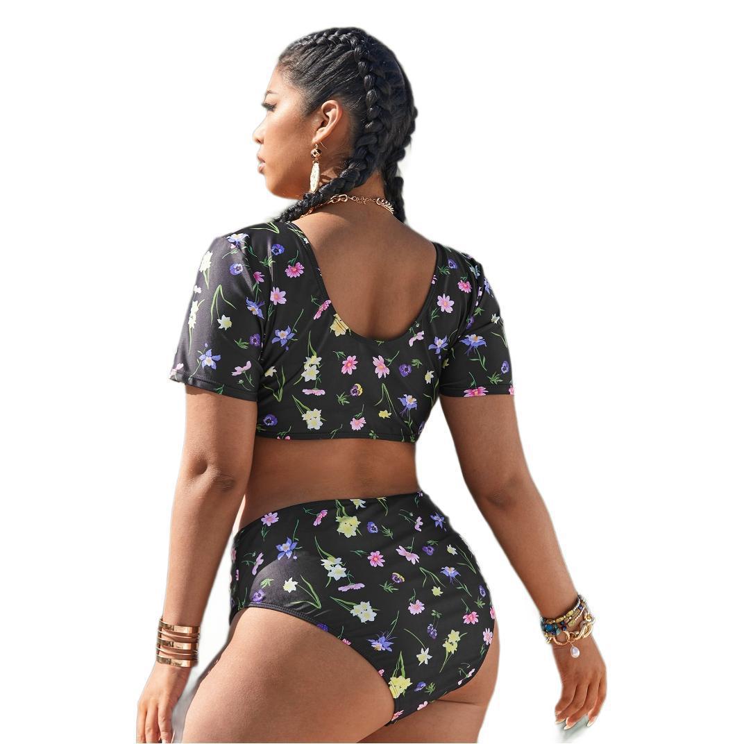 Damen Bikini-Set mit romantischen Rüschendetails und floralem Muster Echo Archiv