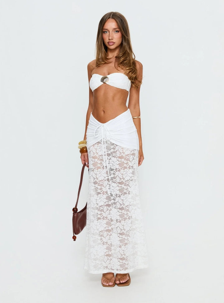 Damen Strandkleid mit raffinierten Spitzen-Detail und verstellbarem Bindedetail Echo Archiv