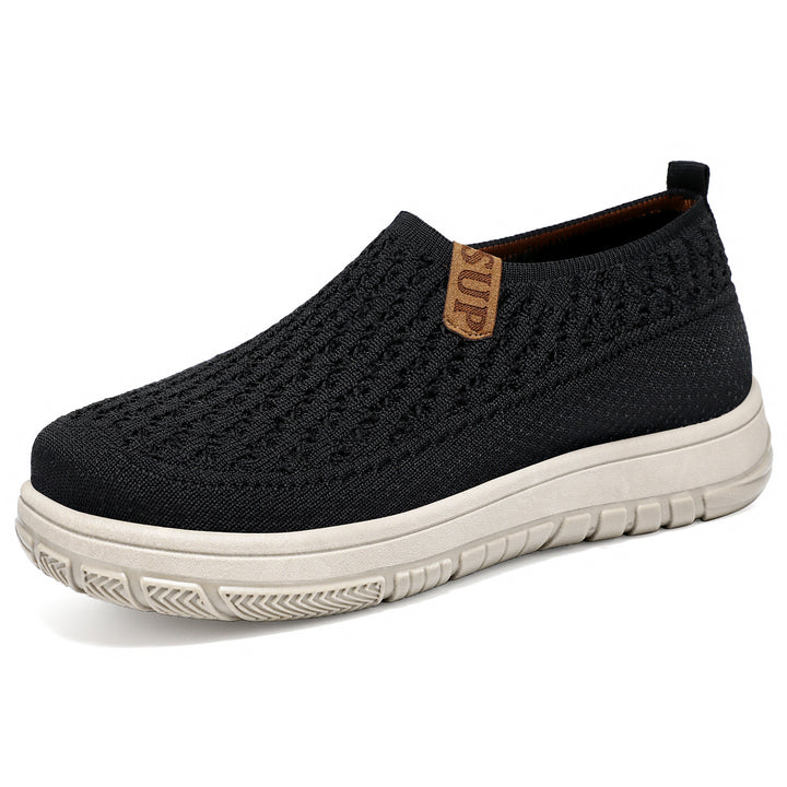 Damen nan gestrickter Slip-On Komfort-Sneaker mit elastischem Einstieg, atmungsaktivem 3D-Strick und gedämpfter EVA-Laufsohle Echo Archiv