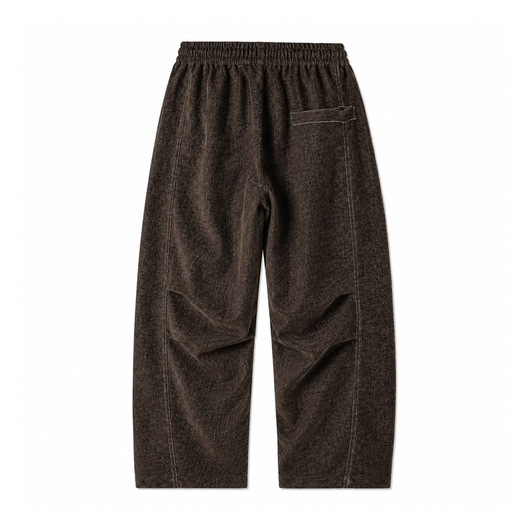 Damen Weite Relaxed-Hose aus Denim‑Optik mit elastischem Bund und Kordel Echoarchiv