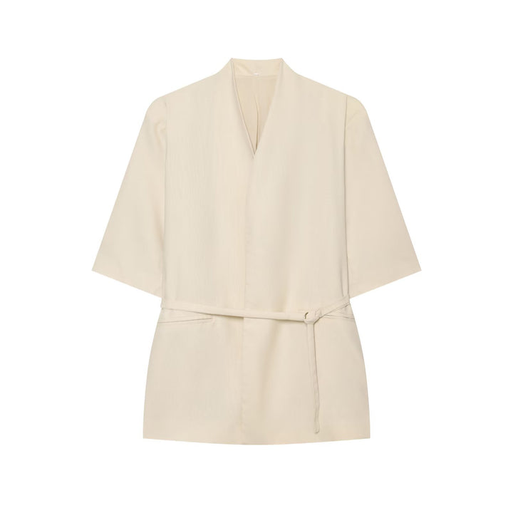 Damen Kimono-Minikleid mit Wickelgürtel und V-Ausschnitt Echo Archiv